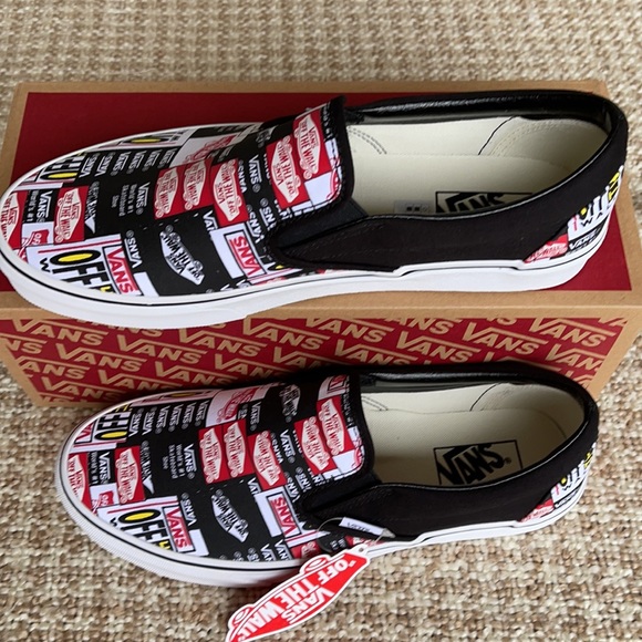 Vans Classic Slip On Label Mix Black/True White WM - Picture 6 of 16